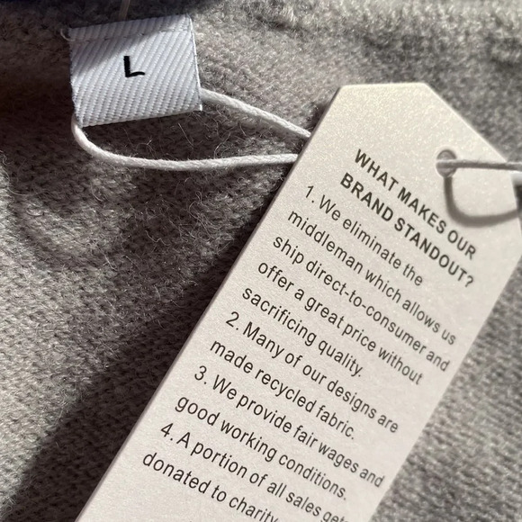 NWT Made with Love Women’s Large Knit Cardigan Drawstring Tie - Picture 6 of 6